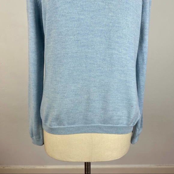 Brooks Brothers Sky Blue Merino Wool Quarter Zip Jacket - Picture 4 of 7